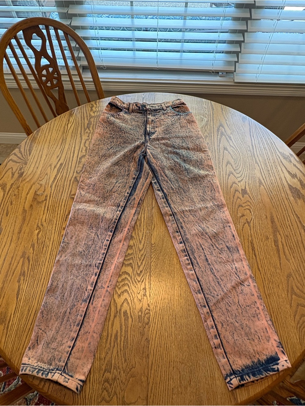 Opal Orange 80’s Vintage Acid Washed  Mom Jeans High Waist Punk Style Need Bttn